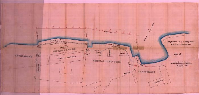 Survey of lands under water for Andrew Cornwall and Charles &amp; John F. Walton