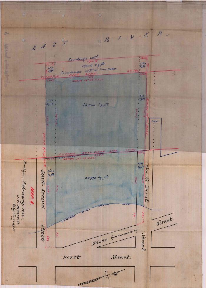 Survey of lands under water for Brooklyn Sugar Refining Company