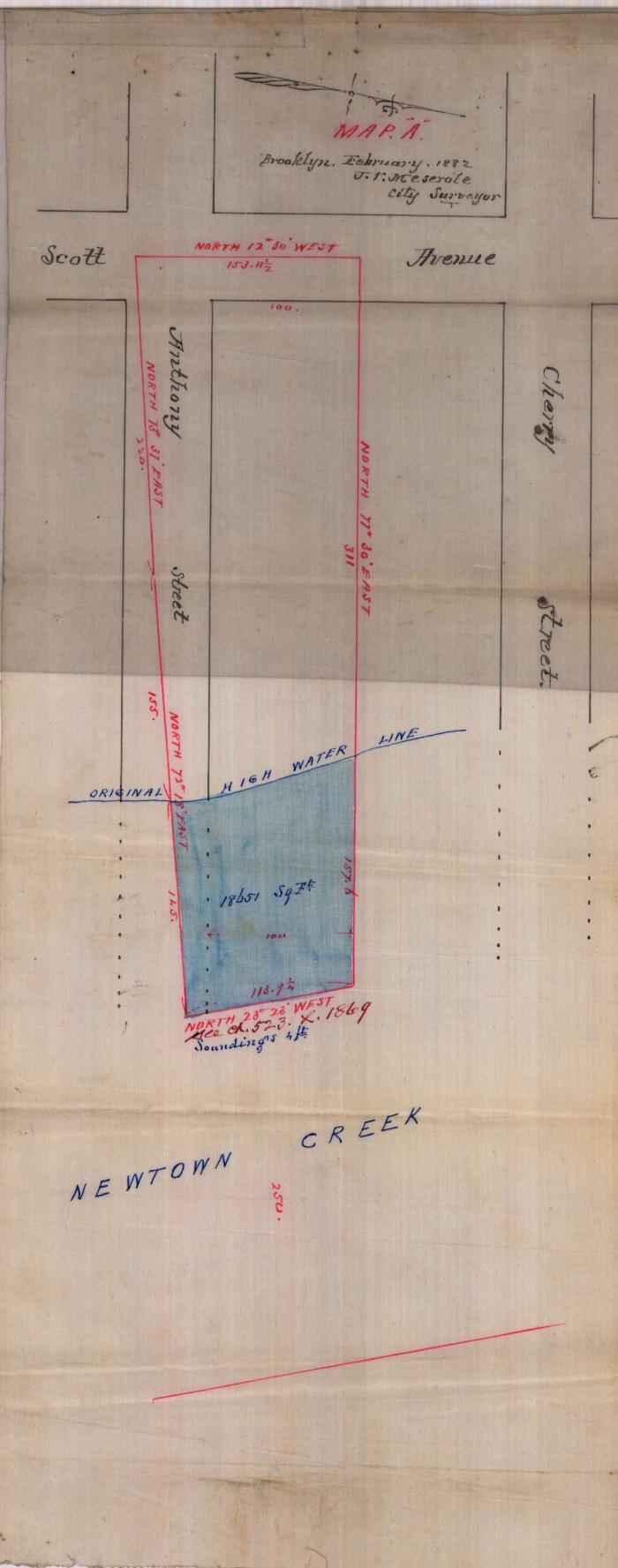 Survey of lands under water for Mary W. Blossom