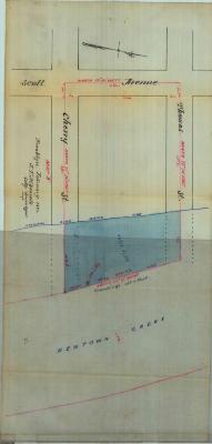 Survey of lands under water for Caroline B. Tisdale &amp; Harriet E. Blossom