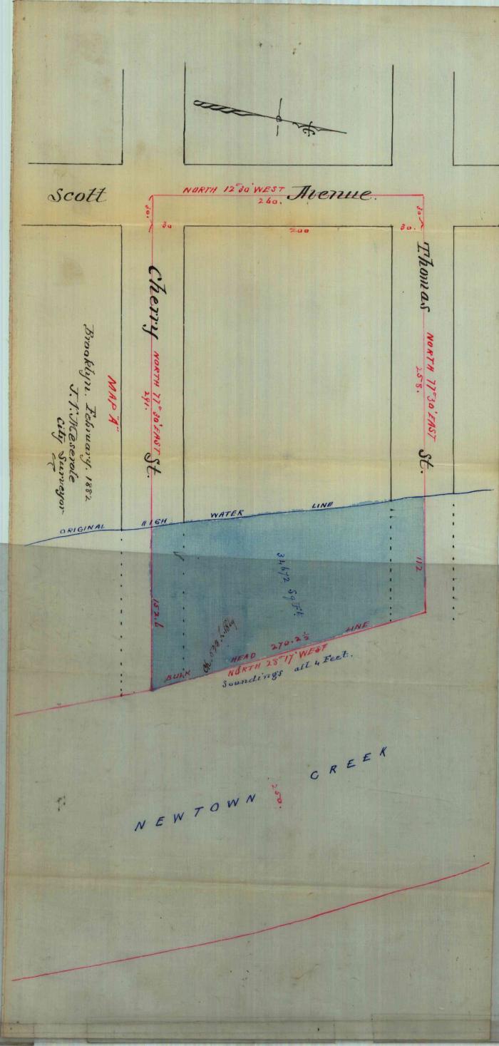 Survey of lands under water for Caroline B. Tisdale &amp; Harriet E. Blossom