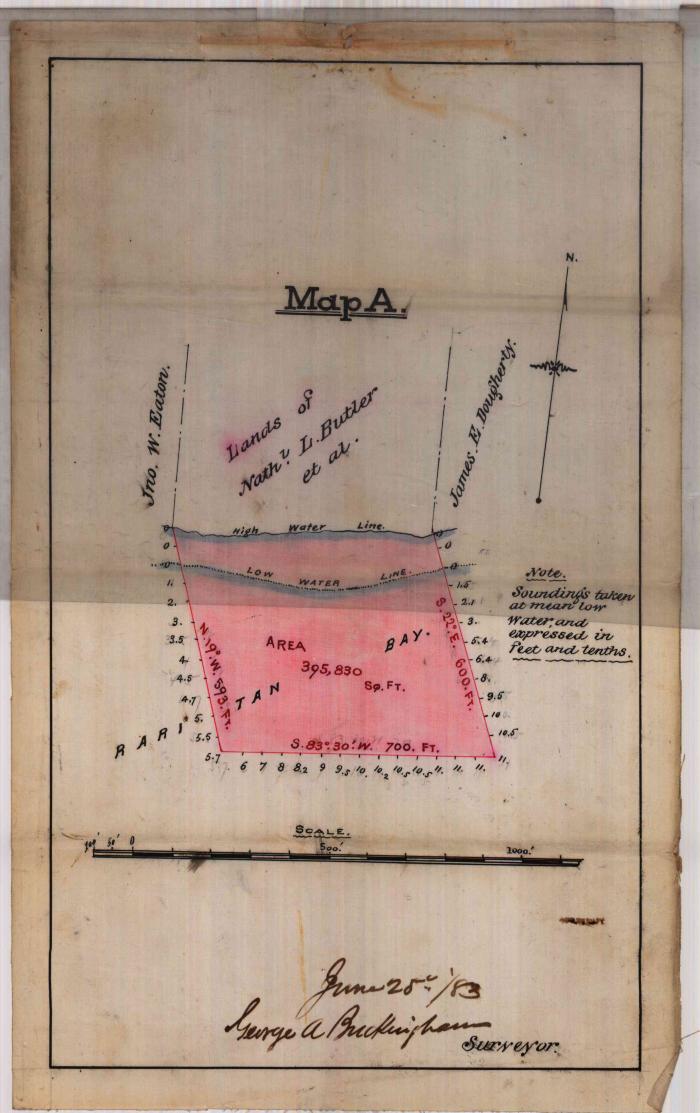 Survey of lands under water for Nathaniel L. Butler, et al