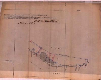 Survey of lands under water for Cornelius C. Jones, D.L.  Burbank, Nicholas Bush, Michael &amp; Moses VanNameet al