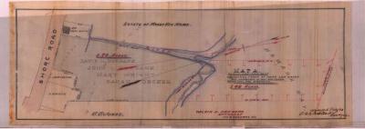 Survey of lands under water for David L. &amp; John L. Burbank, Mary Wright and Sarah J. Decker