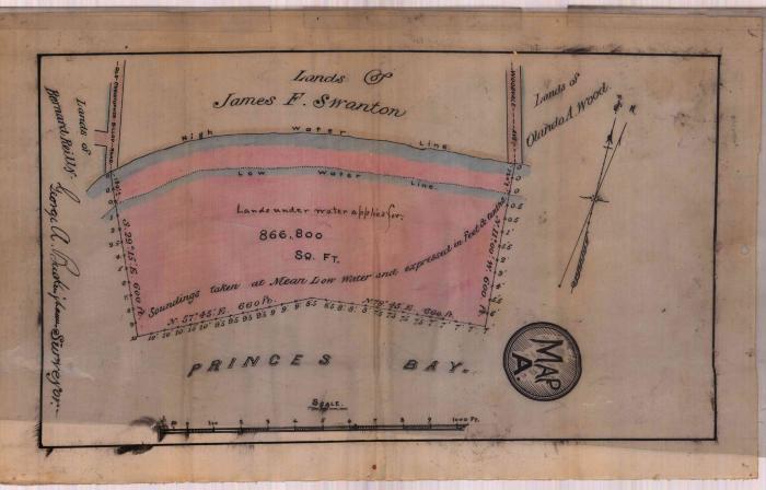 Survey of lands under water for James F. Swanton