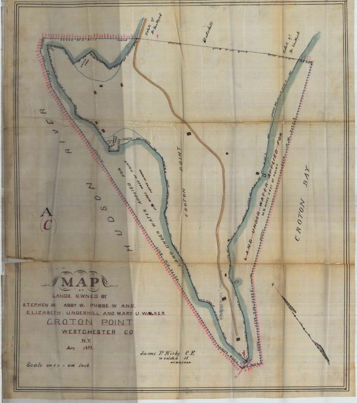 Survey of lands under water for Stephen W., Abby W., Phebe W. &amp; Elizabeth Underhill and Mary U. Walker