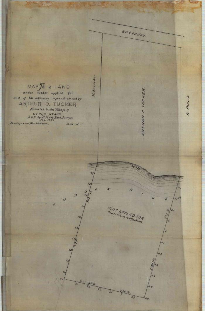 Survey of lands under water for Arthur C. Tucker