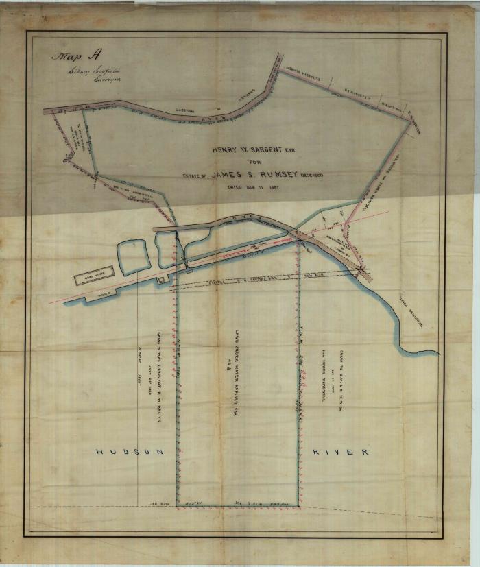 Survey of lands under water for Henry W. Sargent, Executor and Harriet M., Julia &amp; Lizzie Rumsey