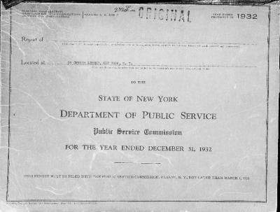 Report of the Long Island Lighting Company to the State of New York Department of Public Service Public Service Commission for the Year Ended December 31, 1932