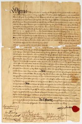 Probated will of Mary Sinclair, widow of Robert Sinclair 1736