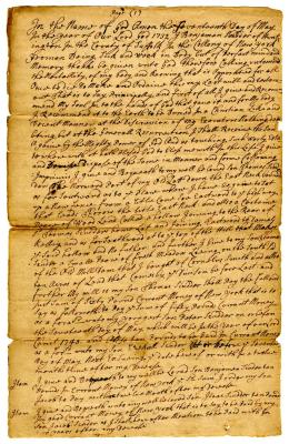 Probated will of Benjamin Scudder, 1736