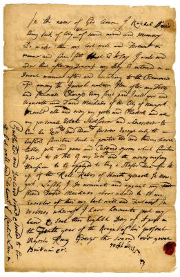 Probated will of Rachel Luis, 1737