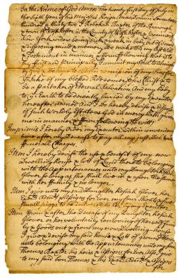 Probated will of Rebecah Baxter, 1736