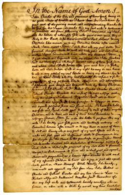 Probated will of John Crooke, 1736