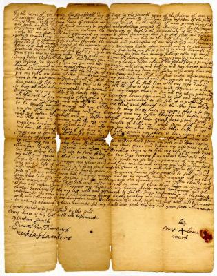 Probated will of Coues Loece, 1737