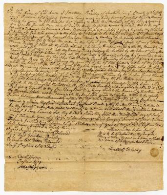 Probated will of Jonathan Bradley, 1739