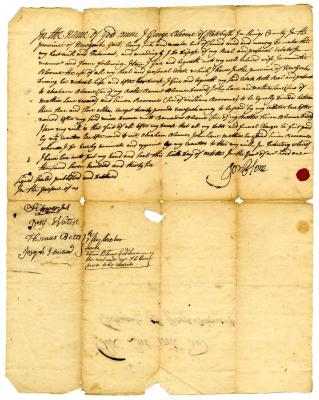 Probated will of George Bloom, 1737