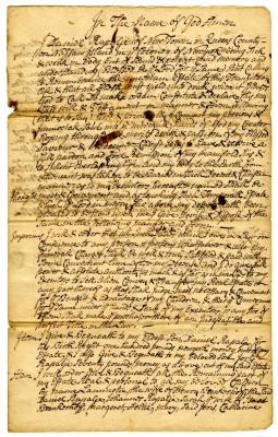 Probated will of Daniel Rapalye, 1737