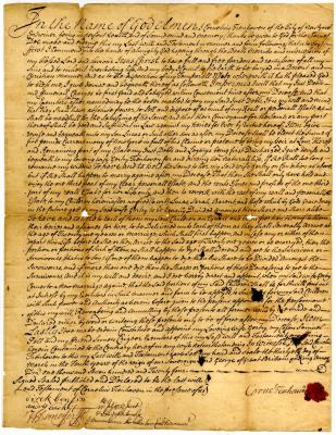 Probated will of Cornelius Tenhoven, 1737