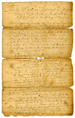Probated will of Thomas Terry, 1739