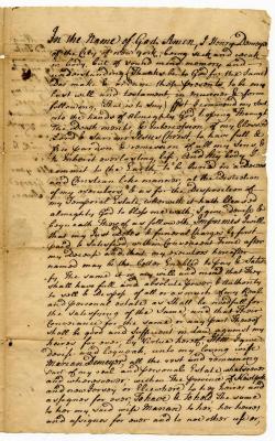 Probated will of Henry Demeyer, 1739
