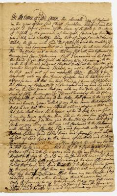 Probated will of James Landon, 1739
