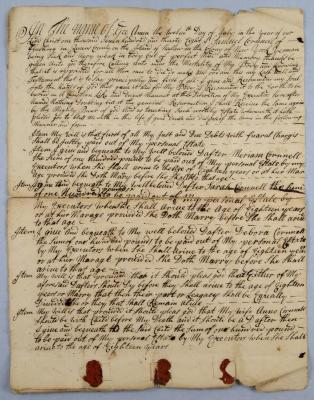 Probated will of Samuel Cornell, 1739