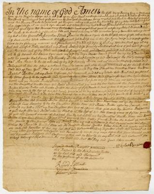 Probated will of Nicolas Britten, 1739-1740