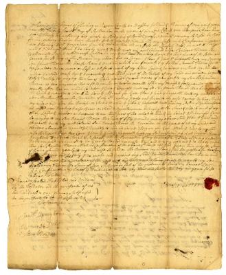 Probated will of Benjamin Thorne, 1740