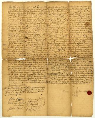 Probated will of Charles Vincent, 1740