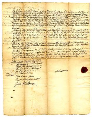 Probated will of John Corwin, 1740