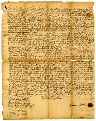 Probated will of Thomas Cornell, 1740