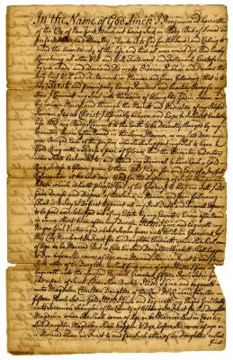 Probated will of Benjamin Dharriette, 1741