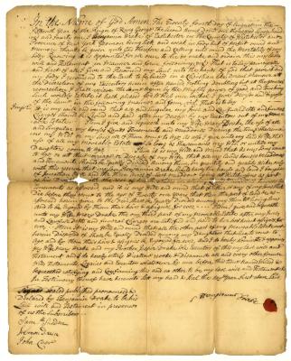 Probated will of Benjamin Drake, 1741