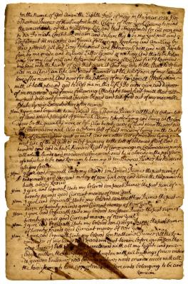 Probated will of Thomas Bunce, 1741