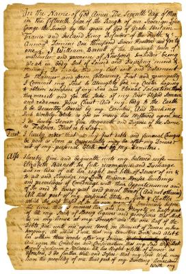 Probated will of William Barnett, 1741