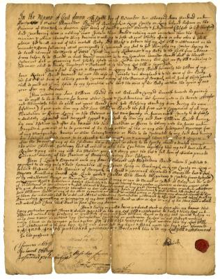 Probated will of Alexander Baird, 1741