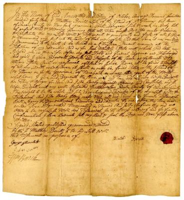 Probated will of Mathias Borell, 1741