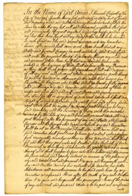 Probated will of Hannah Cholwell, 1741