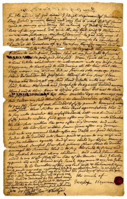 Probated will of Joseph Hegeman, 1741