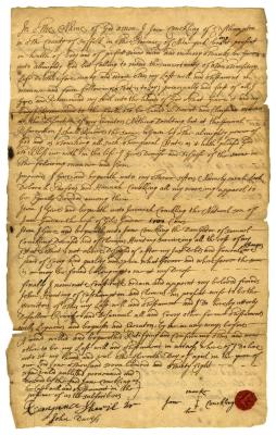 Probated will of Jane Conkling, 1741