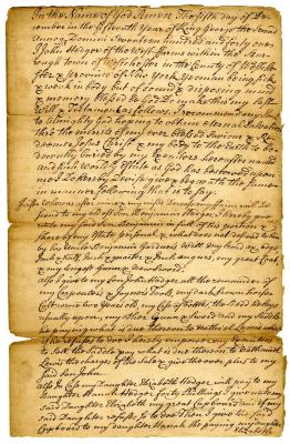 Probated will of John Hodges, 1741