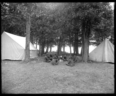 Boy Scouts of America in camp at Cedar Point, St. Lawrence Reservation