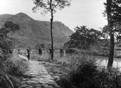 Paved road between Foochow and Hinghwa, an Old Bridge, Fuhkien Province, China