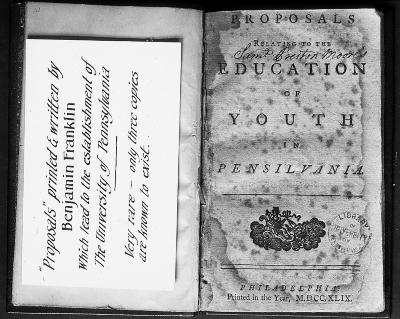 Benjamin Franklin. Proposals Relating to the Education of Youth in Pennsylvania