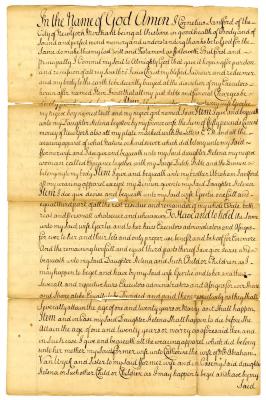 Probated will of Cornelius Santford, 1741