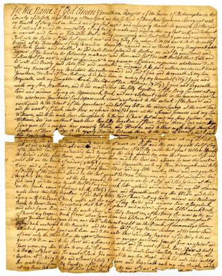 Probated will of Jonathan Rayner, 1741