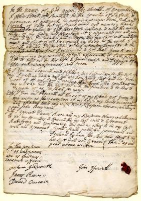 Probated will of John Howell, 1741