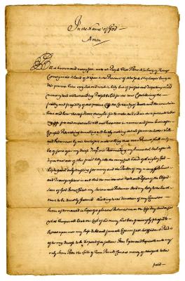 Probated will of Peter Nerbury, 1741