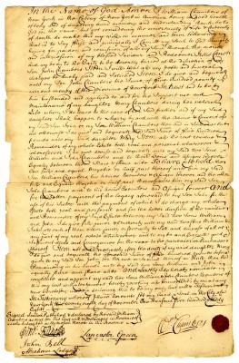 Probated will of William Chambers, 1742